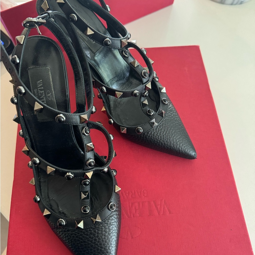 Valentino Black Studded Stiletto Heels